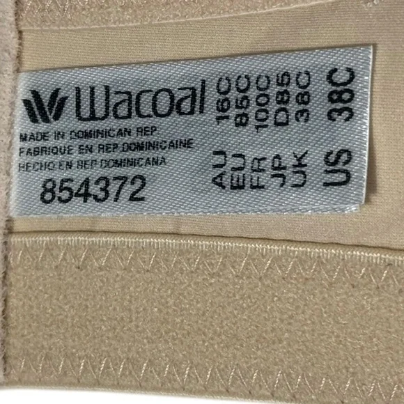 Wacoal Staying Power Wire Free Strapless Convertible Bra Sand Sz 38C 854372 NEW - Picture 11 of 14